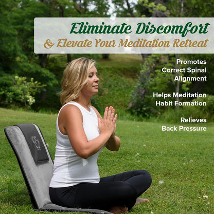 Adjustable Japanese Floor Chair with Back Support for Adults | Premium Meditation Chair for Seating, Yoga & Gaming -Folding Backjack Floor Chair with 6 Recline Positions, Thick Padding & Vegan Leather