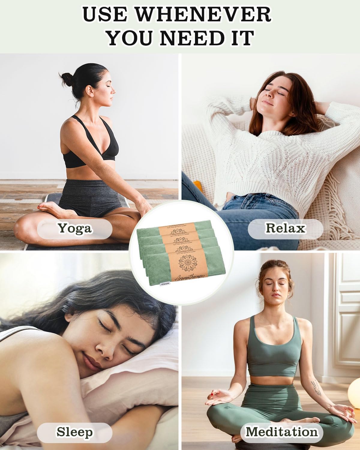 Lavender Eye Pillow for Sleeping, Weighted Eye Mask for Spa, Yoga