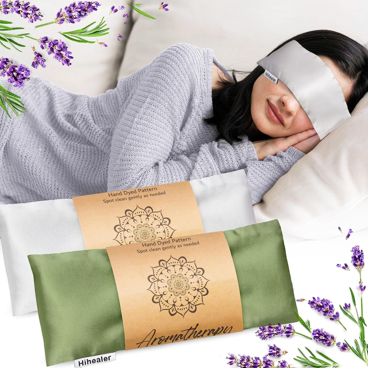 Lavender Eye Pillow for Sleeping, Weighted Eye Mask for Spa, Yoga