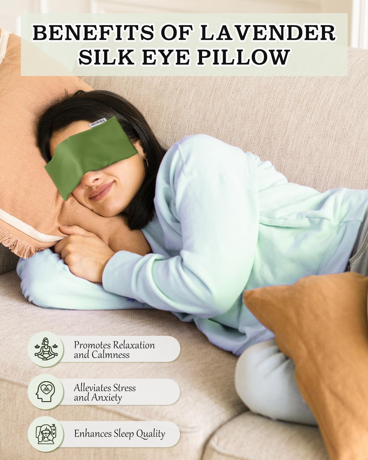 Lavender Eye Pillow for Sleeping, Weighted Eye Mask for Spa, Yoga
