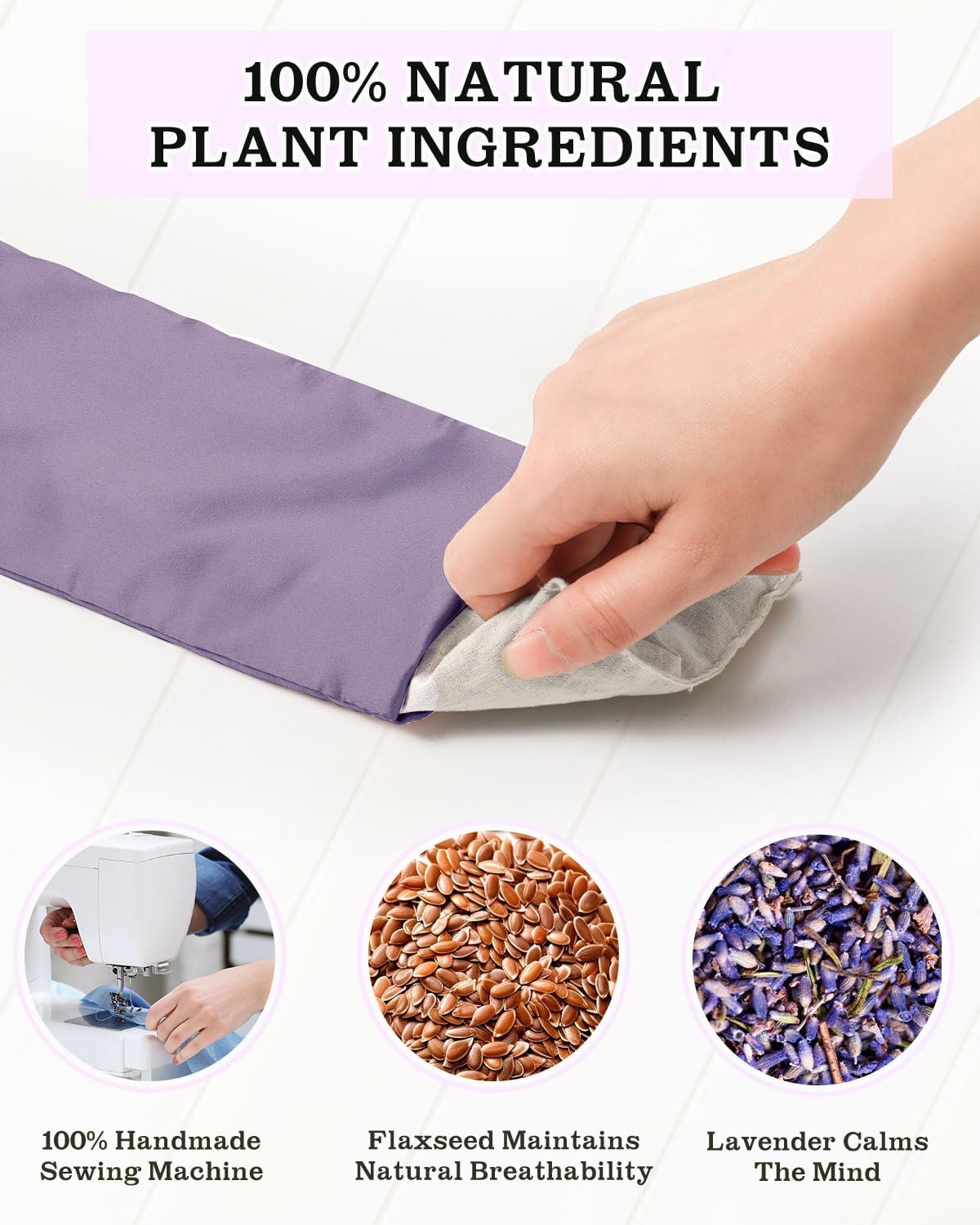 Lavender Eye Pillow for Sleeping, Weighted Eye Mask for Spa, Yoga