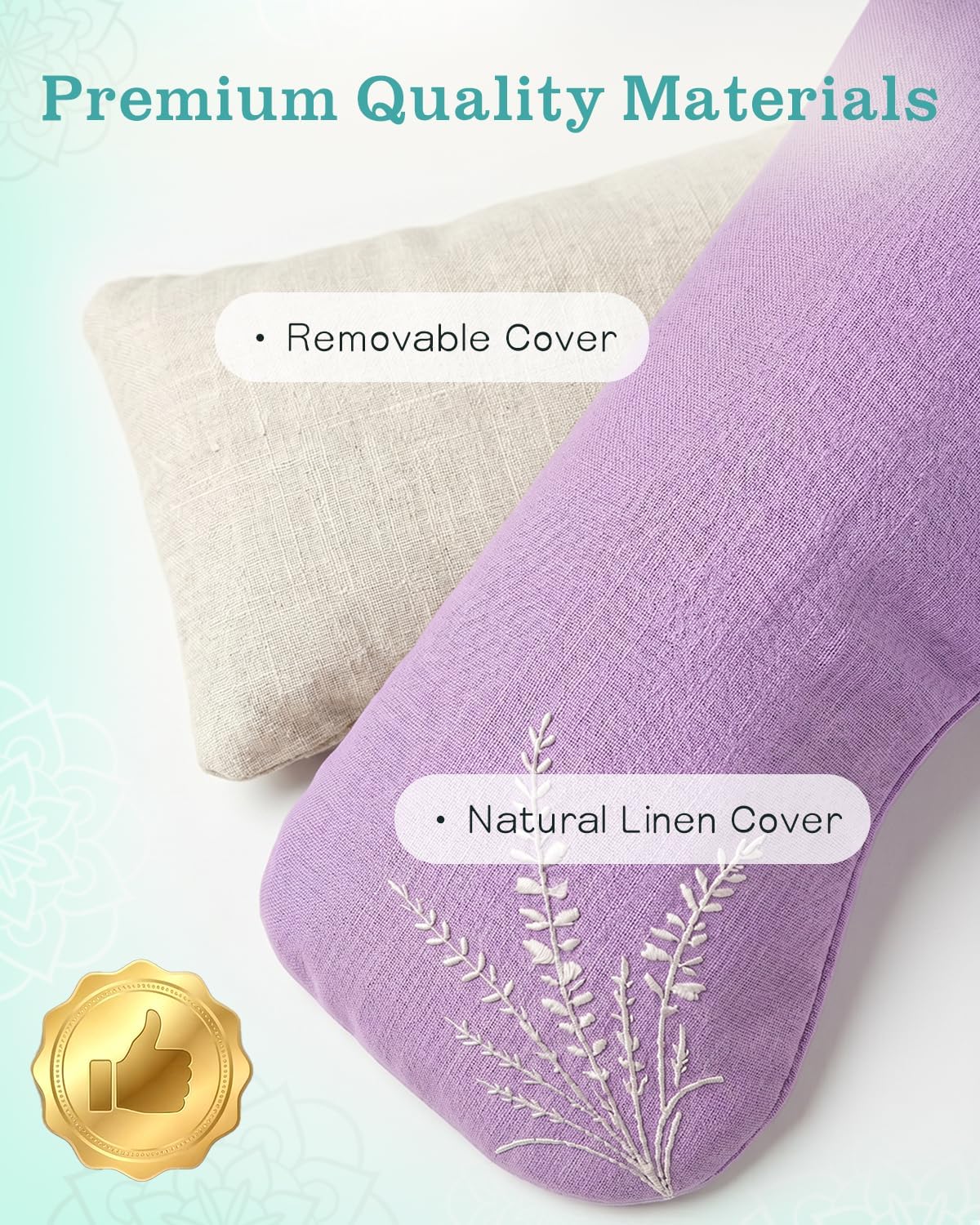 Weighted Lavender Eye Pillow, Linen Flaxseed Eye Mask for Sleeping
