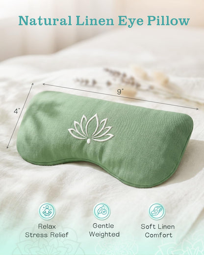 Weighted Lavender Eye Pillow, Linen Flaxseed Eye Mask for Sleeping