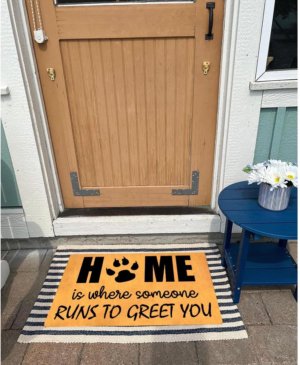 Funny Welcome Doormat Front Door Decor Rugs with Rubber Back 30"(L) x 18"(W) Personalized Matt Outside Entrance (Leave Your Worries At the Door Yoga Meditation Namaste)