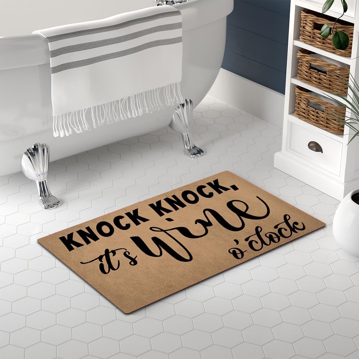Funny Welcome Doormat Front Door Decor Rugs with Rubber Back 30"(L) x 18"(W) Personalized Matt Outside Entrance (Leave Your Worries At the Door Yoga Meditation Namaste)