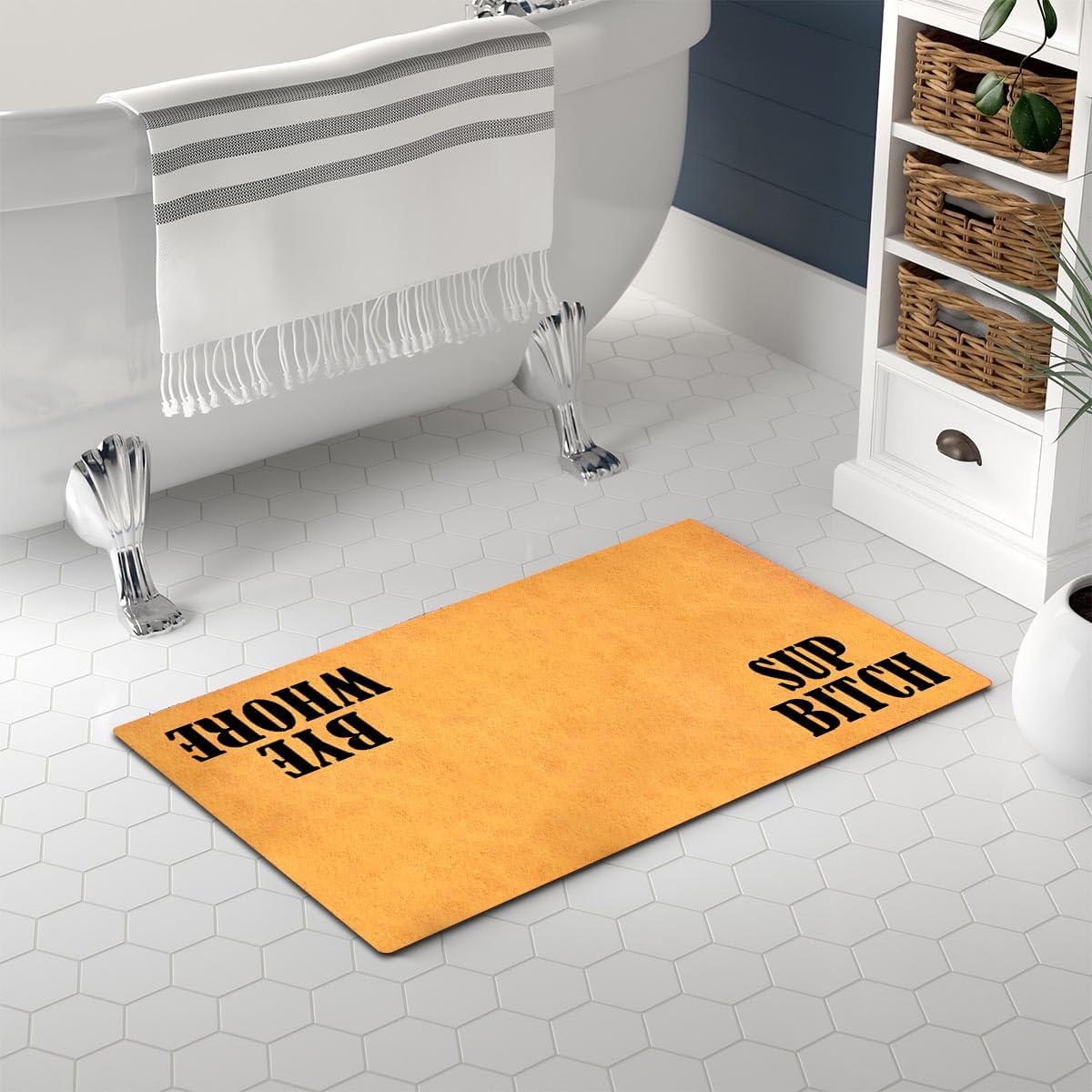 Funny Welcome Doormat Front Door Decor Rugs with Rubber Back 30"(L) x 18"(W) Personalized Matt Outside Entrance (Leave Your Worries At the Door Yoga Meditation Namaste)