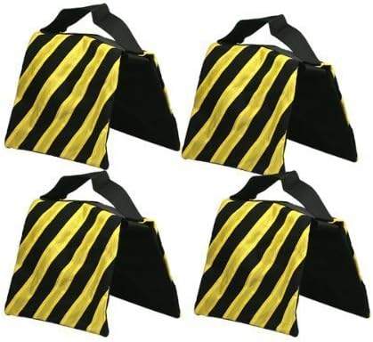 SANDBAG Sand Bag SADDLEBAG Design Weight Bags for Photo Video Studio Stand by Kaezi Photography (Yellow - 4 Pack)