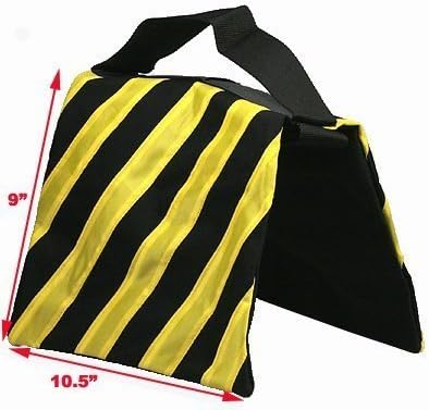 SANDBAG Sand Bag SADDLEBAG Design Weight Bags for Photo Video Studio Stand by Kaezi Photography (Yellow - 4 Pack)