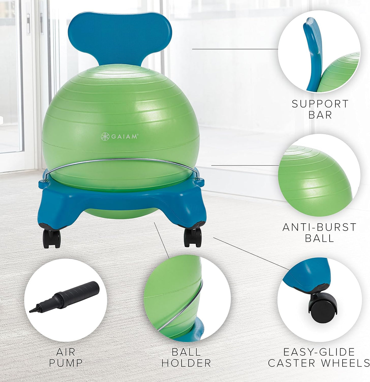 Classic Balance Ball Chair, Stability Seat
