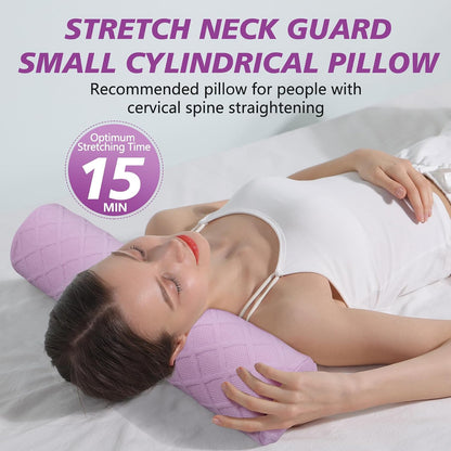 Cervical Roll Pillow, Medium Soft Memory Foam Neck Round Pillow Cylinder Bolster Pillow for Sleeping, Round Neck Support for Bed, Legs, Back and Yoga (Grey, Medium - 3.9" H)