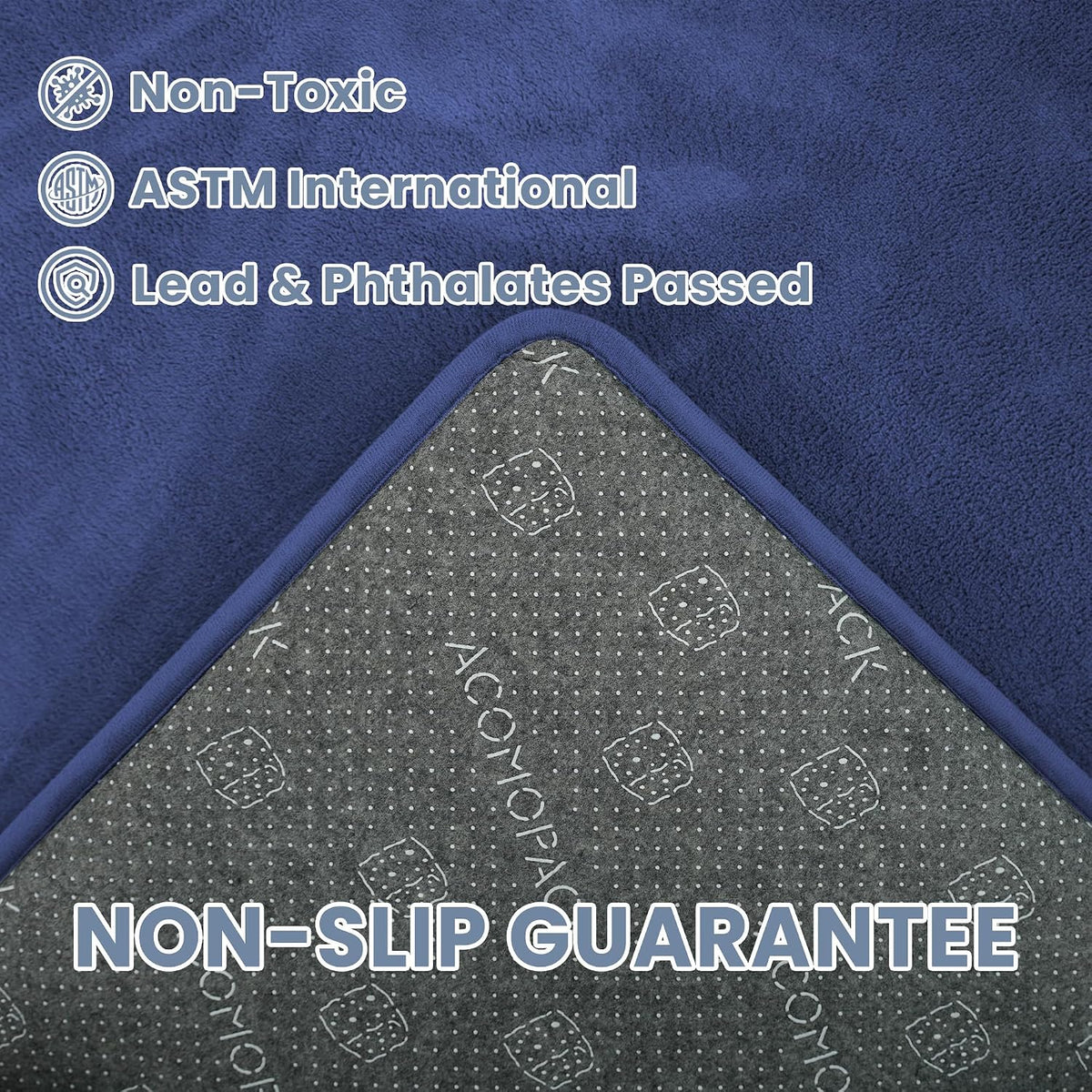 1.3" Thick Baby Play Mat for Floor 79x118"-Large Water-Repellent&Non-Slip Memory Foam Mat for Kids,Toddlers,Soft Velvet Nursery Rug for Tummy Time&Crawling,Yoga,Tatami Style(Blue)