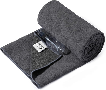 Yoga Mat Towel Non Slip for Hot Yoga Towel with Silicone Grip & Free Spray Bottle, 72"X26" Extra Large Microfiber Yoga Towel for Bikram, Pilates, Fitness