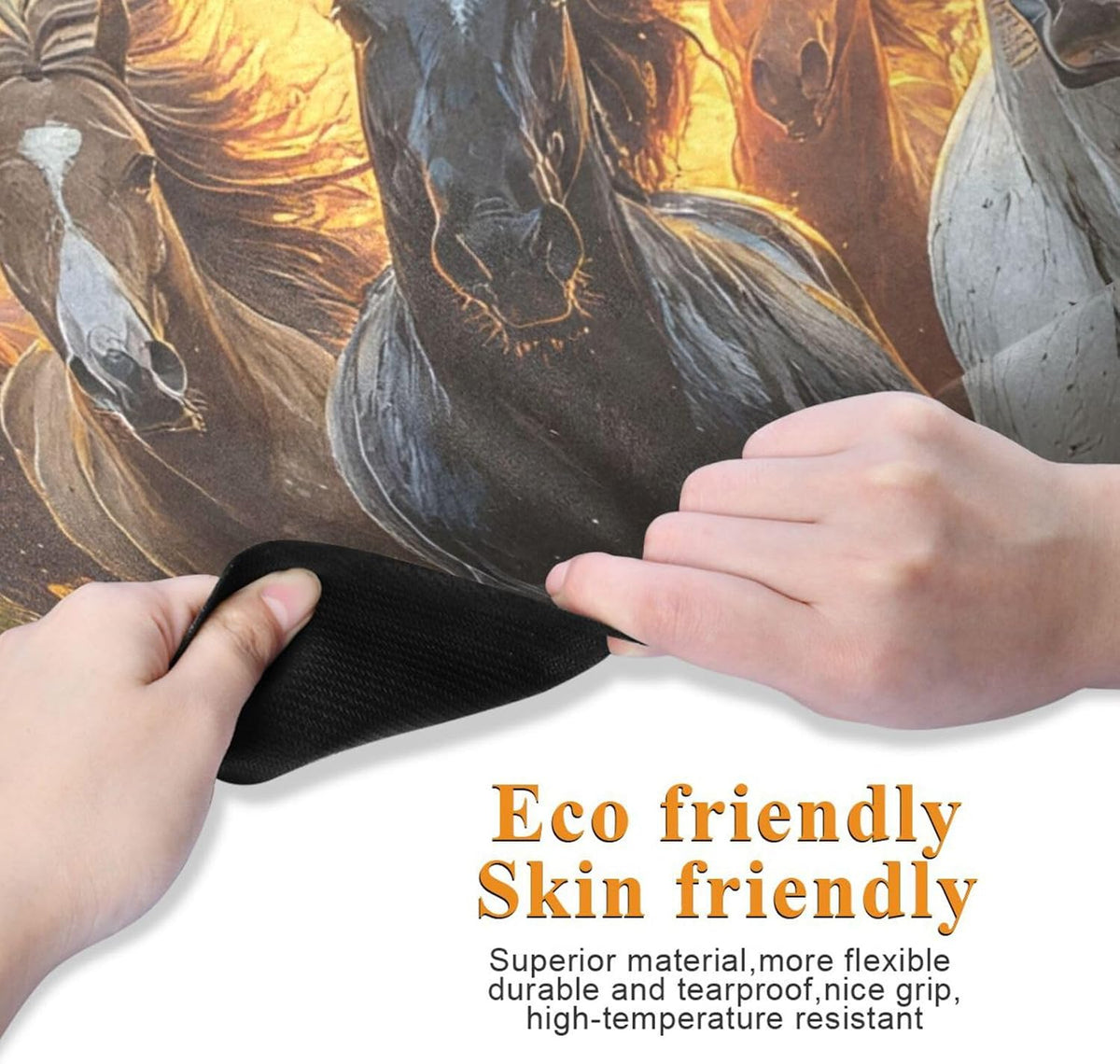 Horses Wading in Water Yoga Mat for Home Workout Fitness Mat for Women Non Slip Exercise Mats with Storage Bag