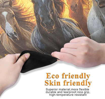 Horses Wading in Water Yoga Mat for Home Workout Fitness Mat for Women Non Slip Exercise Mats with Storage Bag