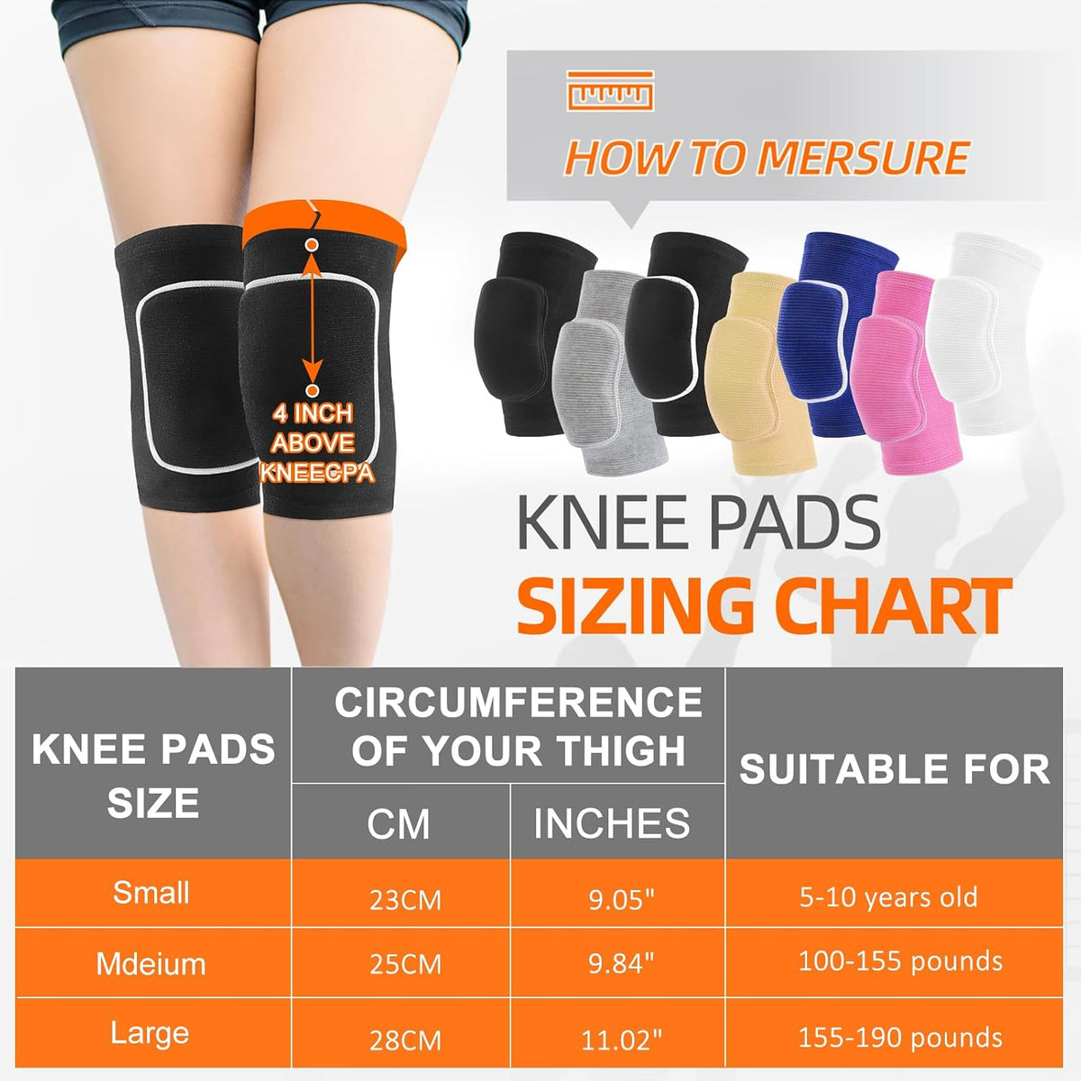 Volleyball Knee Pads for Dancers, Soft Breathable Knee Pads for Men Women Youth Girls Kids Knees Protective, Knee Braces for Volleyball Football Dance Yoga Wrestling Running Cycling