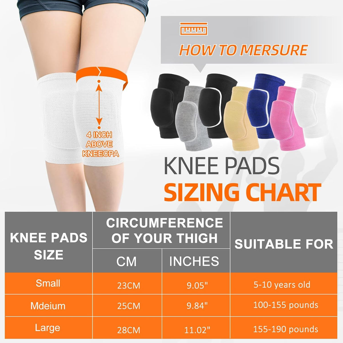 Volleyball Knee Pads for Dancers, Soft Breathable Knee Pads for Men Women Youth Girls Kids Knees Protective, Knee Braces for Volleyball Football Dance Yoga Wrestling Running Cycling