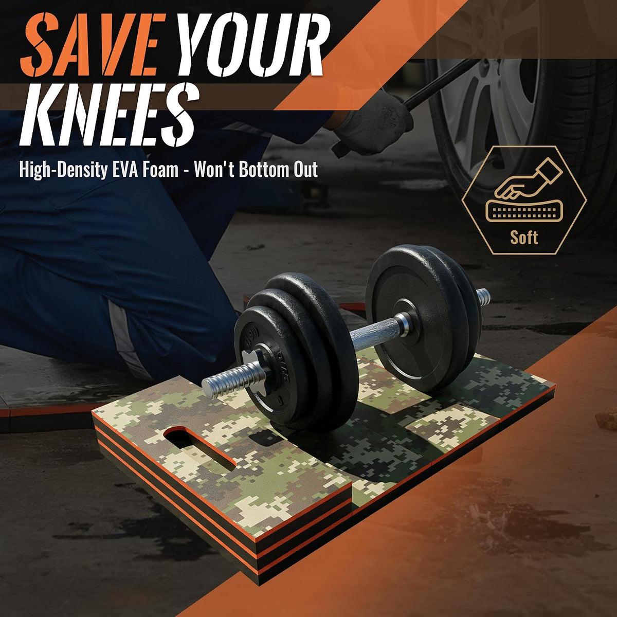 Mechanic Mat, 47.2 x 15.7 x 1 Inch Foldable Mechanic Kneeling Pad, Red