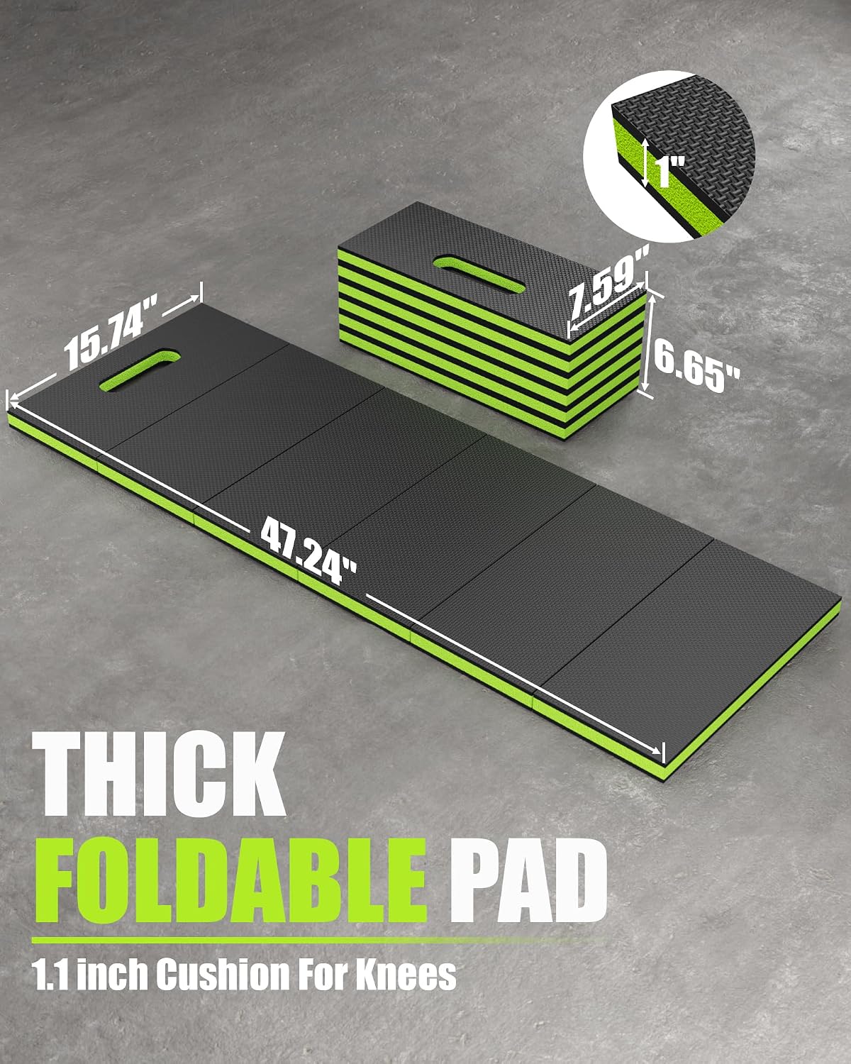 Mechanic Mat, 47.2 x 15.7 x 1 Inch Foldable Mechanic Kneeling Pad, Red
