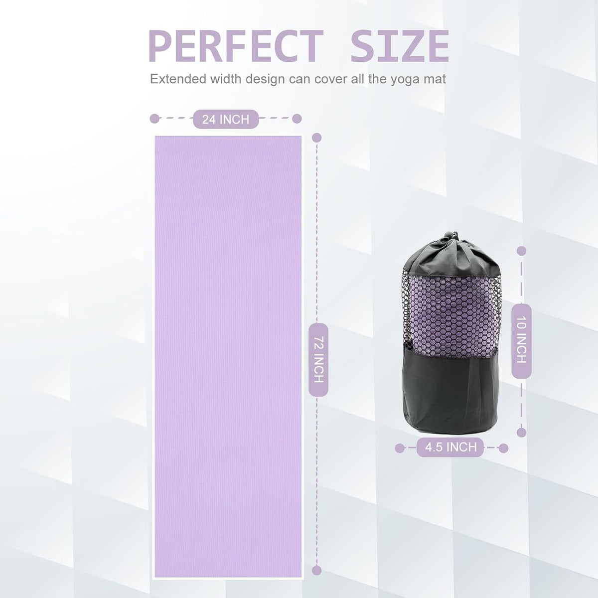 Hot Yoga Towel - Microfiber Non Slip Yoga Mat Towel with Grip Dot Sweat Absorbent Towel for Hot Yoga, Pilates and Fitness 72" x 24", Dark Cyan/Orange
