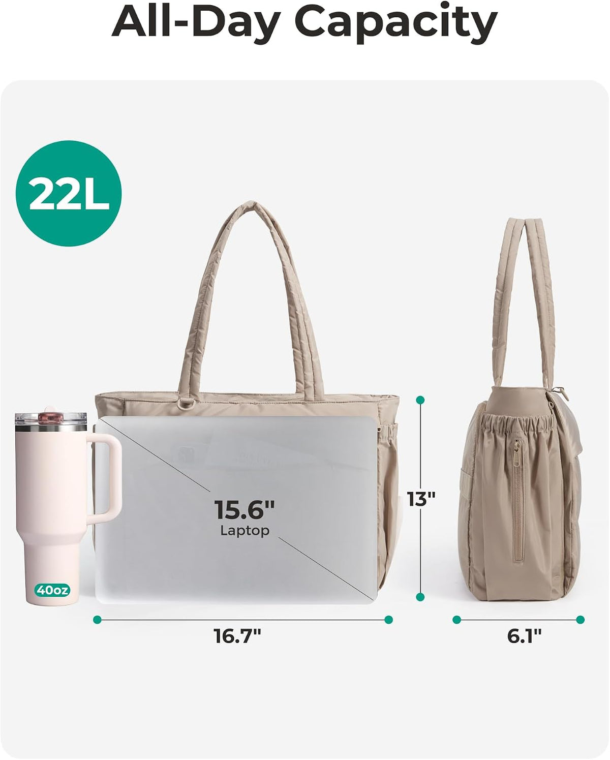Yoga Pilates Tote Bag for Women with Knotted Handle, Gym Bag