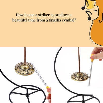 Tingsha Cymbals Tibetan Chime Bells, Healing Bell with Striker(Sanskrit)