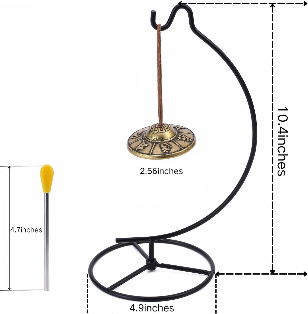 Tingsha Cymbals Tibetan Chime Bells, Healing Bell with Striker(Sanskrit)