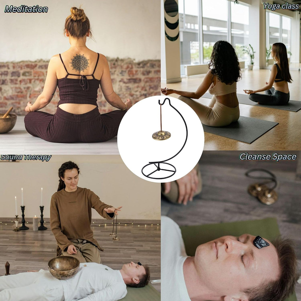 Tingsha Cymbals Tibetan Chime Bells, Healing Bell with Striker(Sanskrit)