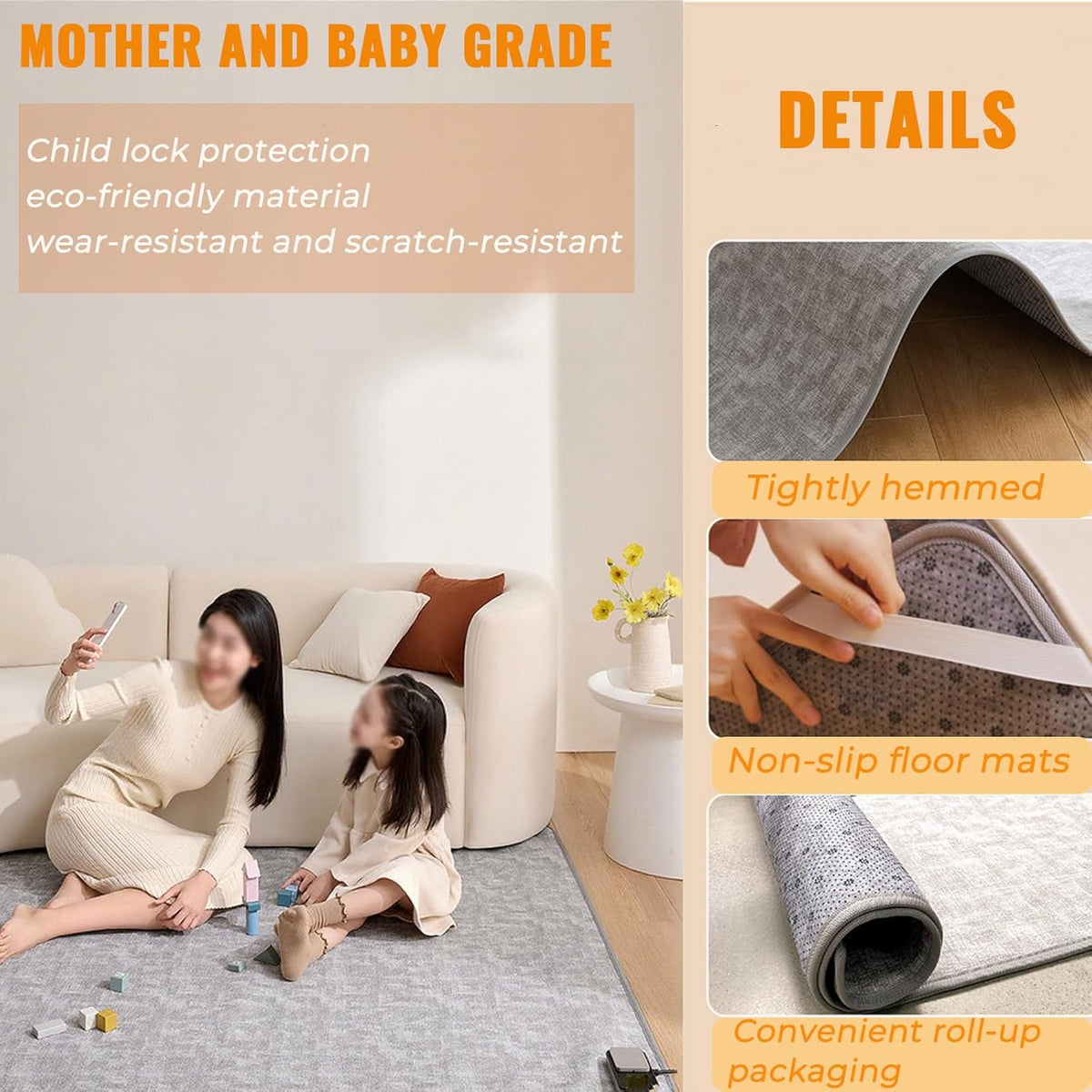 Electric Heating mat, Adjustable Temperature Heated Floor mat,Anti Slip Electric Heating Yoga mat,Heated Rug Foot Warmer for Yoga Heating Pad,200×150cm