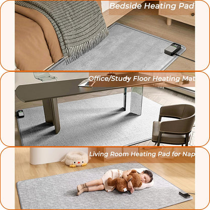 Electric Heating mat, Adjustable Temperature Heated Floor mat,Anti Slip Electric Heating Yoga mat,Heated Rug Foot Warmer for Yoga Heating Pad,200×150cm