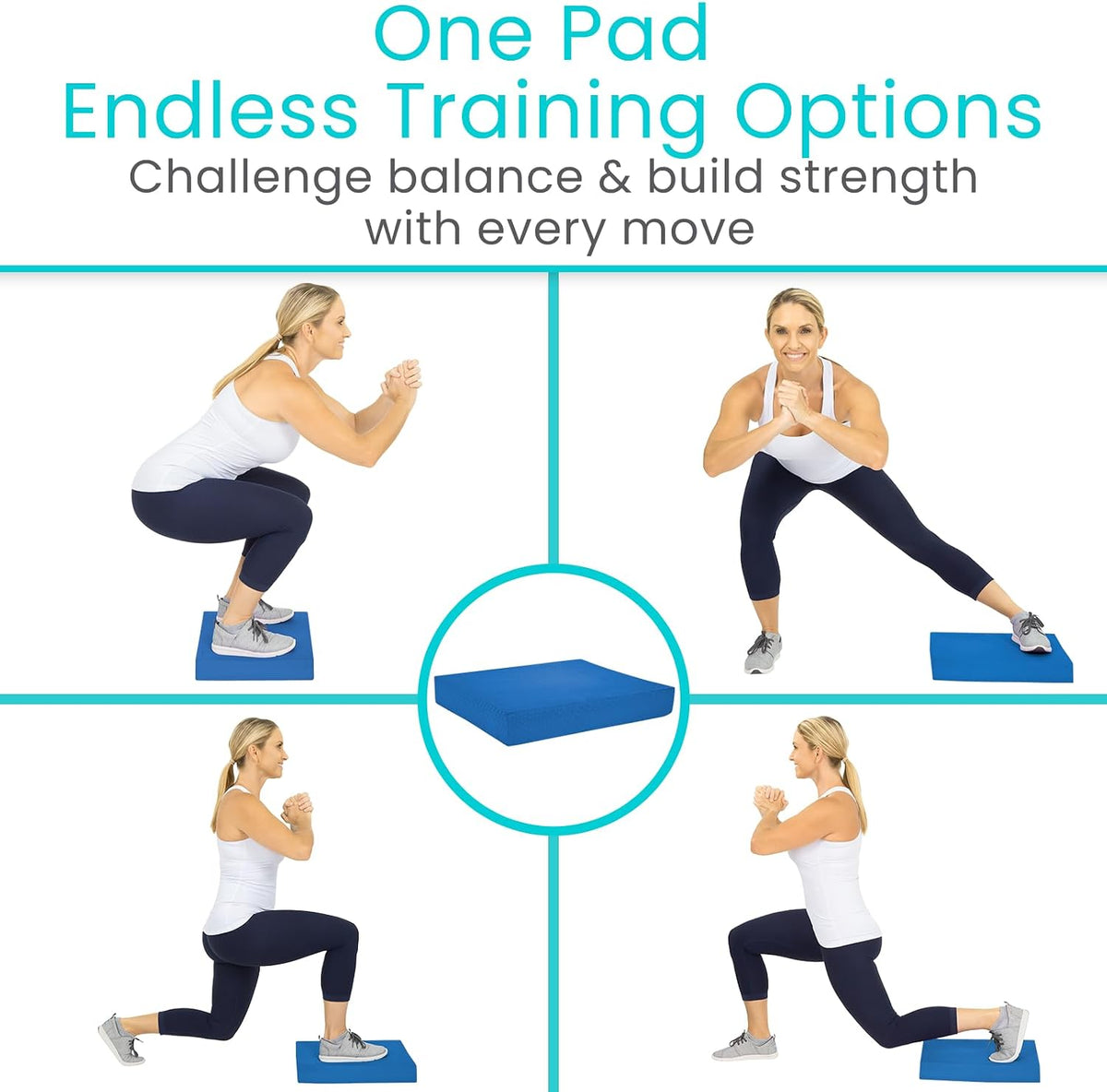 Balance Pad - Foam Large Yoga Mat Trainer for Physical Therapy, Stability Workout, Knee and Ankle Exercise, Strength Training, Rehab - Chair Cushion for Adults, Kids, and Travel