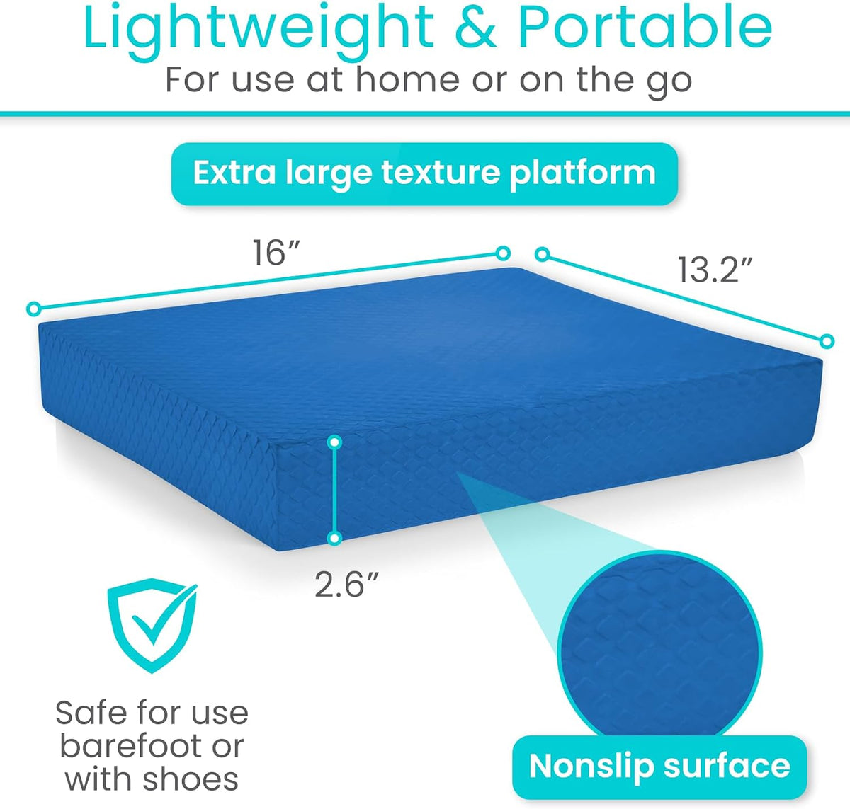 Balance Pad - Foam Large Yoga Mat Trainer for Physical Therapy, Stability Workout, Knee and Ankle Exercise, Strength Training, Rehab - Chair Cushion for Adults, Kids, and Travel