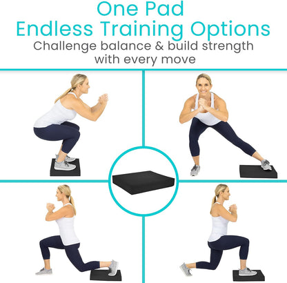 Balance Pad - Foam Large Yoga Mat Trainer for Physical Therapy, Stability Workout, Knee and Ankle Exercise, Strength Training, Rehab - Chair Cushion for Adults, Kids, and Travel