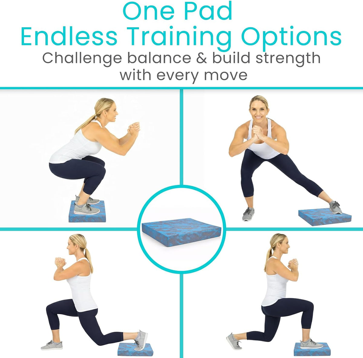 Balance Pad - Foam Large Yoga Mat Trainer for Physical Therapy, Stability Workout, Knee and Ankle Exercise, Strength Training, Rehab - Chair Cushion for Adults, Kids, and Travel