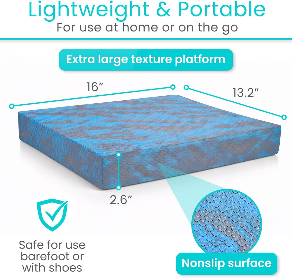 Balance Pad - Foam Large Yoga Mat Trainer for Physical Therapy, Stability Workout, Knee and Ankle Exercise, Strength Training, Rehab - Chair Cushion for Adults, Kids, and Travel