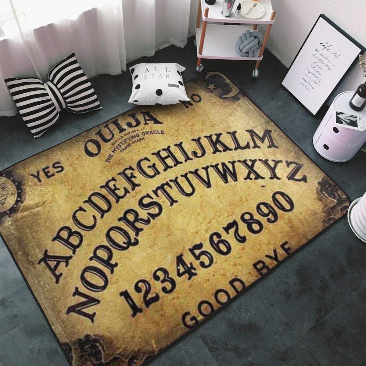 Dangerous Magical Game Ouija Board Pattern Area Rug, Bedroom Living Room Kitchen Floor Mat, Children Play Carpet, Throw Rugs Yoga Mat