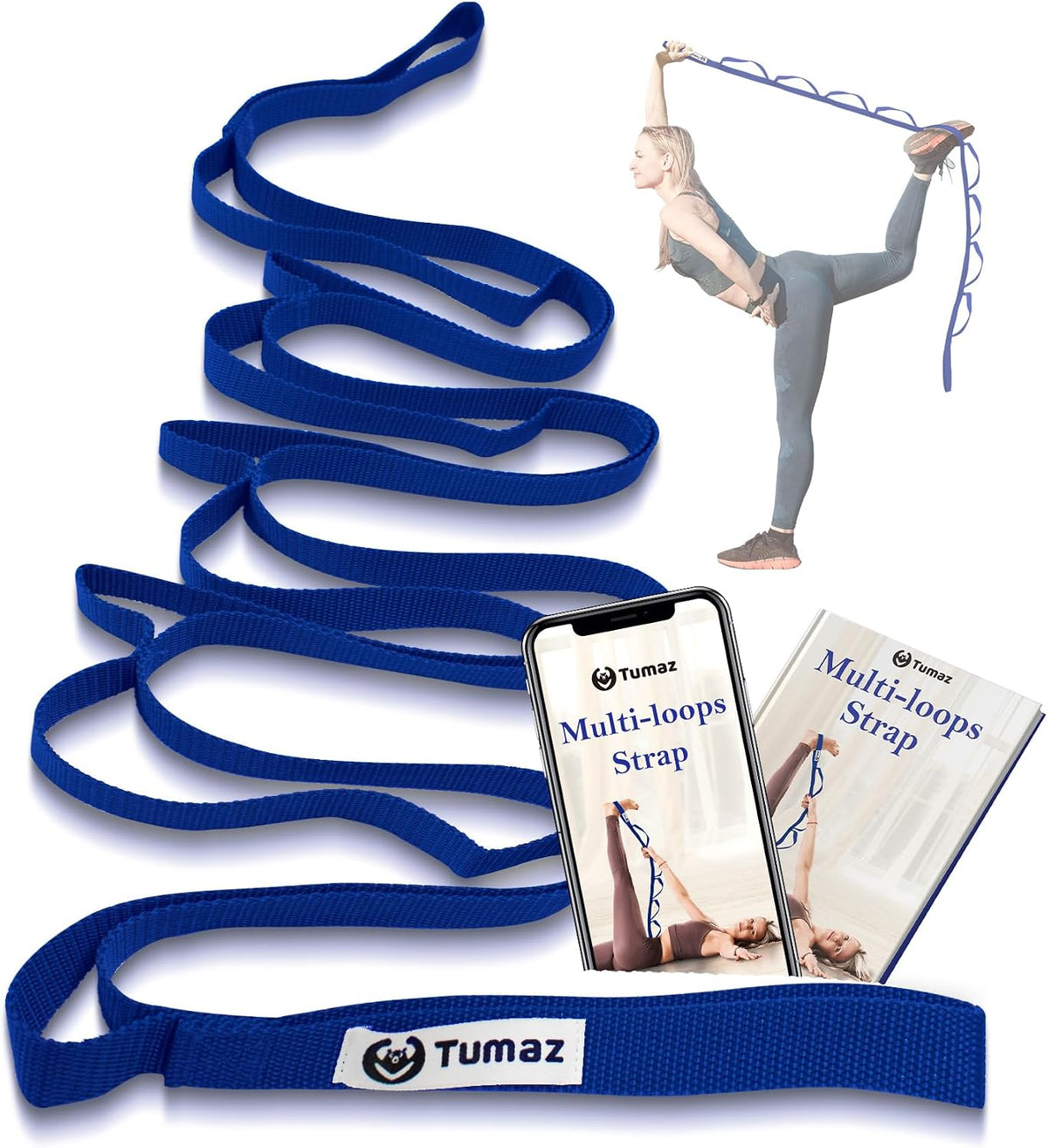 Stretching Strap, 10-Loop Non-Elastic Yoga Strap