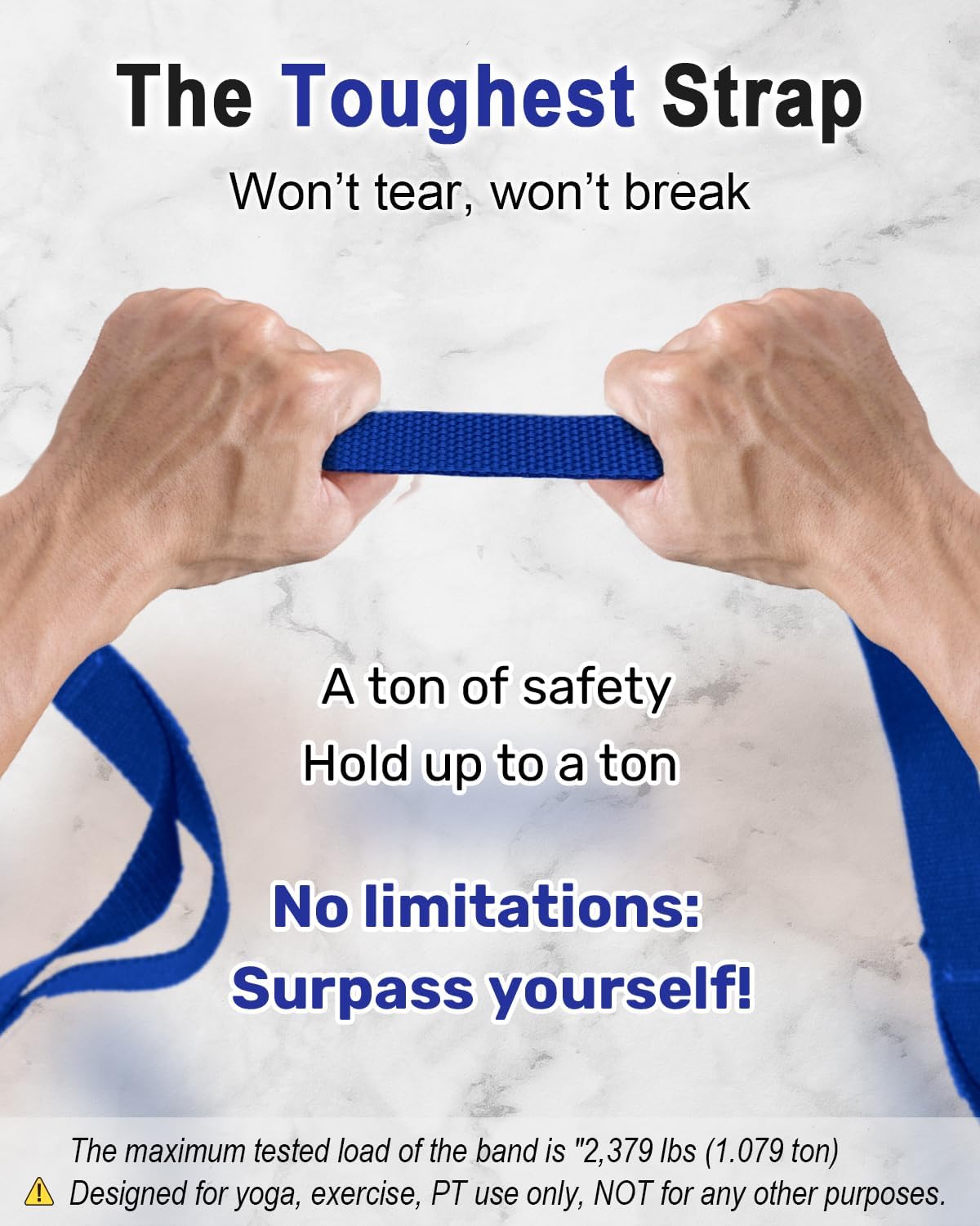 Stretching Strap, 10-Loop Non-Elastic Yoga Strap