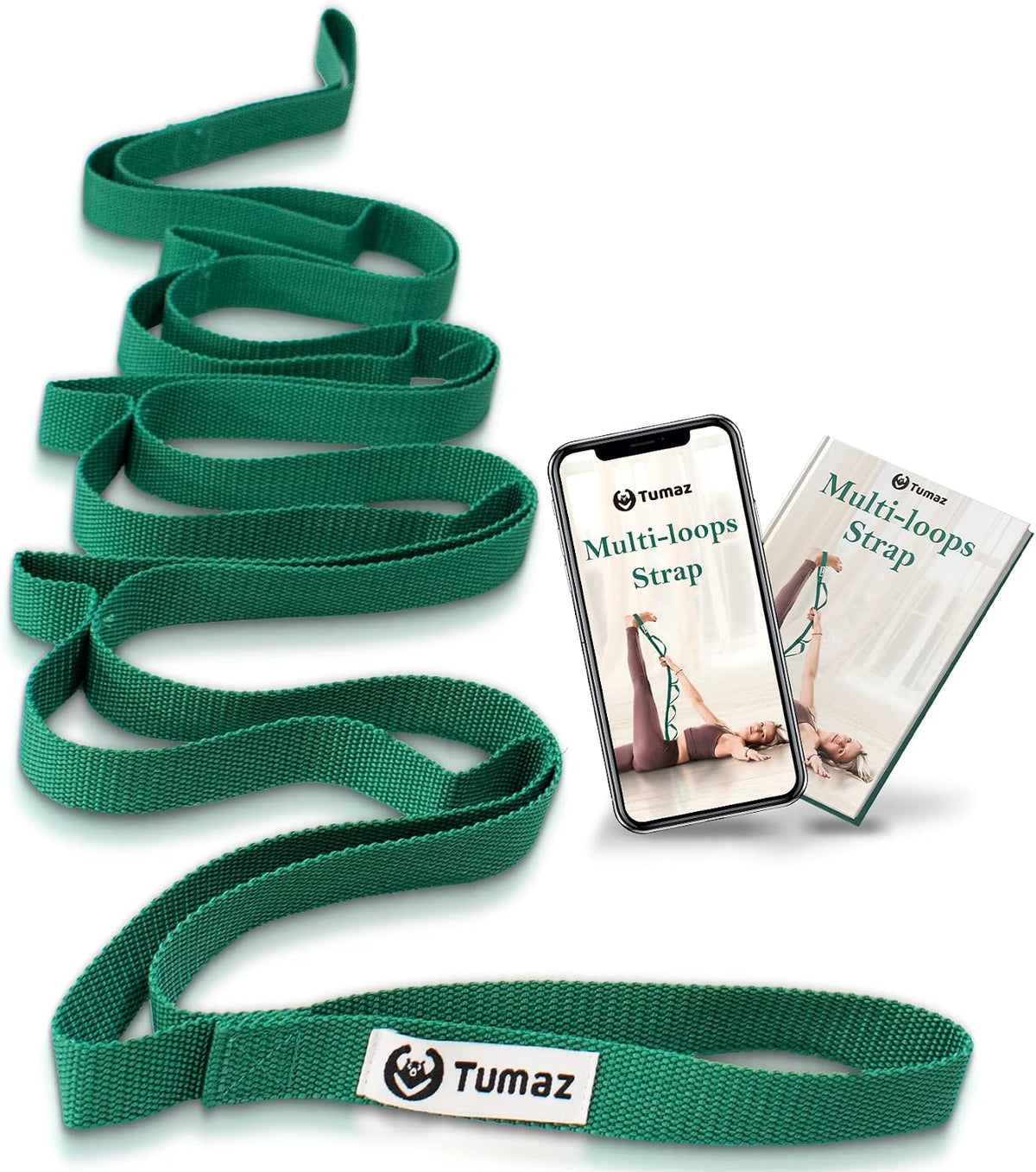 Stretching Strap, 10-Loop Non-Elastic Yoga Strap
