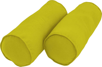 Double-Corded Solid Twill Bolster Pillows with Inserts (Set of 2), 20" x 8", Burgundy