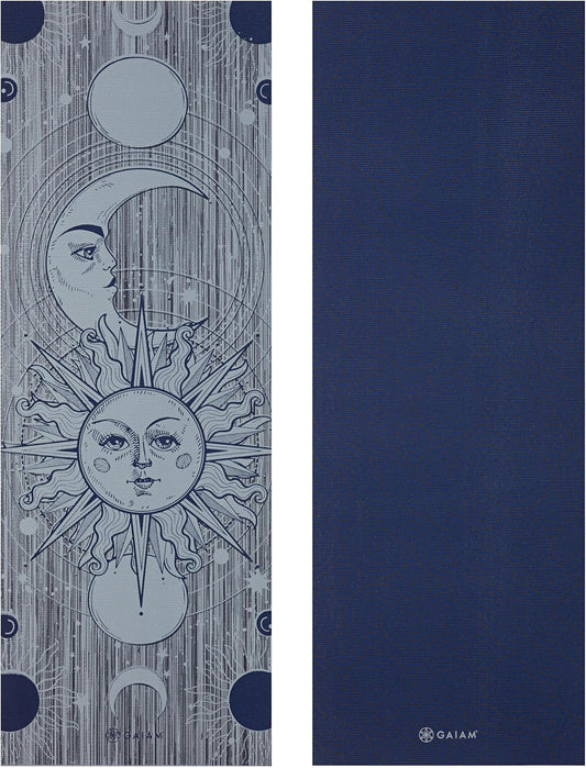 Yoga Mat - Premium 6mm Print Reversible Extra Thick Non Slip Exercise & Fitness Mat for All Types of Yoga, Pilates & Floor Workouts (68" x 24" x 6mm Thick)