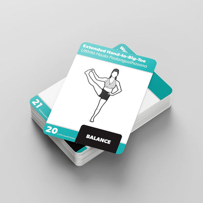 Yoga Pose Exercise Cards - Yoga Positions and Workout Fitness Cards with Over 50 Poses - 2.5" x 3.5"