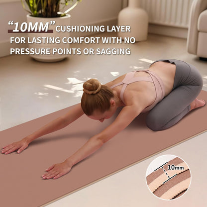 POE Yoga Mat （10mm）Extra Thick Fitness Mat 72"x24" with Carry Strap