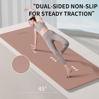 POE Yoga Mat （10mm）Extra Thick Fitness Mat 72"x24" with Carry Strap