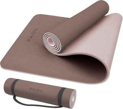 POE Yoga Mat （10mm）Extra Thick Fitness Mat 72"x24" with Carry Strap