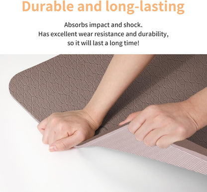 POE Yoga Mat （10mm）Extra Thick Fitness Mat 72"x24" with Carry Strap