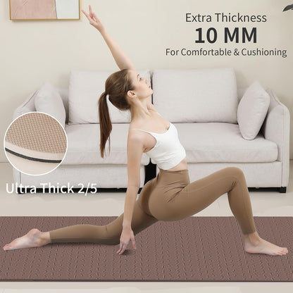 POE Yoga Mat （10mm）Extra Thick Fitness Mat 72"x24" with Carry Strap