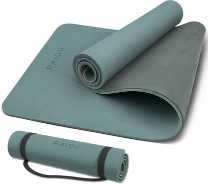 POE Yoga Mat （10mm）Extra Thick Fitness Mat 72"x24" with Carry Strap