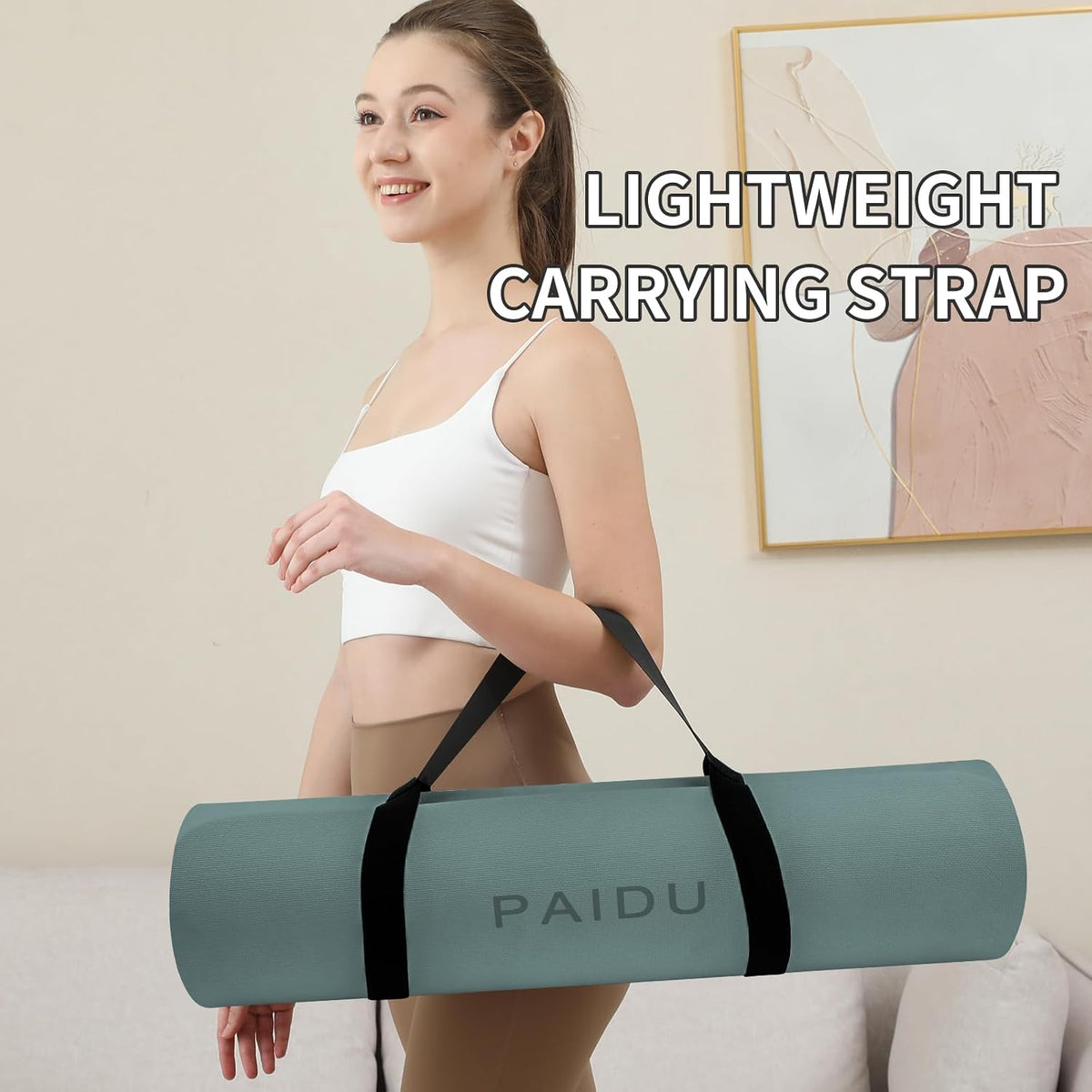 POE Yoga Mat （10mm）Extra Thick Fitness Mat 72"x24" with Carry Strap