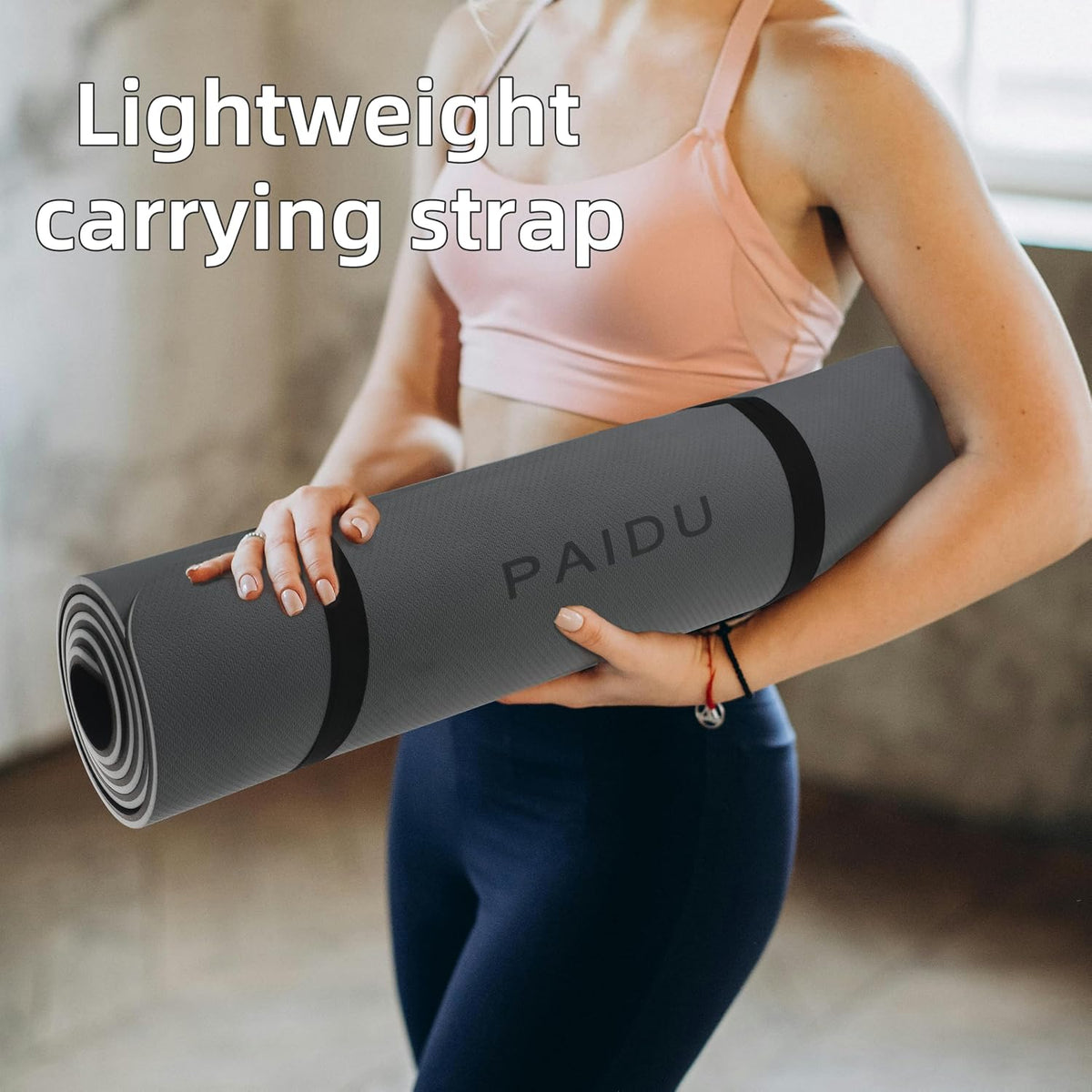 POE Yoga Mat （10mm）Extra Thick Fitness Mat 72"x24" with Carry Strap