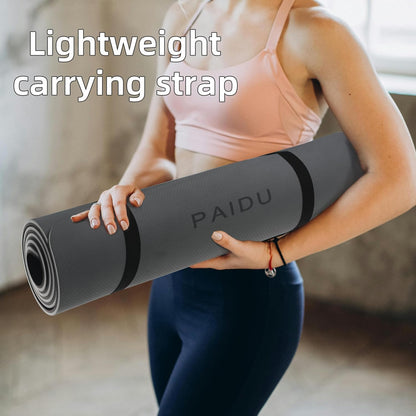 POE Yoga Mat （10mm）Extra Thick Fitness Mat 72"x24" with Carry Strap